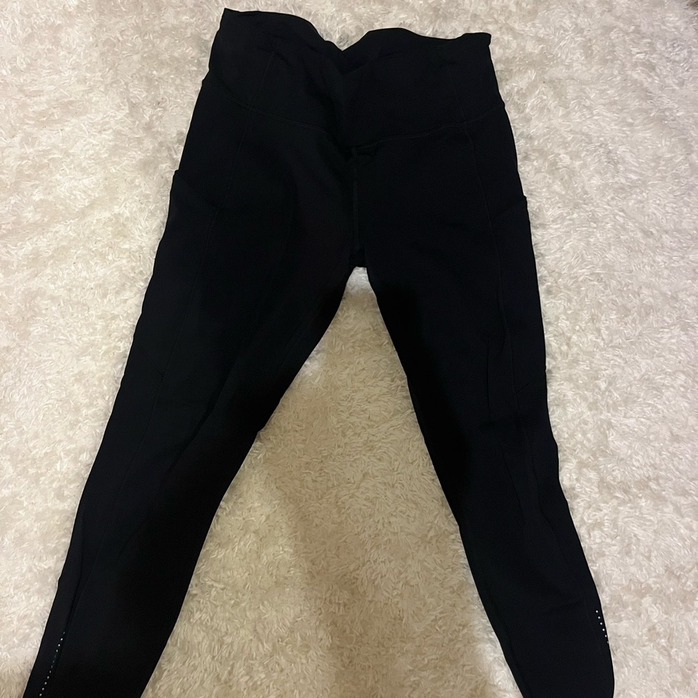 Lululemon Fast and Free 3/4 length high rise leggings - Black size 10